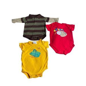 Baby Bodysuit Lot Caterpillar Garanimals Baseball Polo 0-3M Bundle of 3 Sports